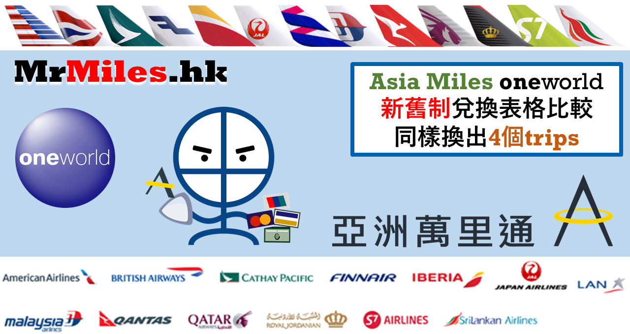 One World Alliance Miles Chart