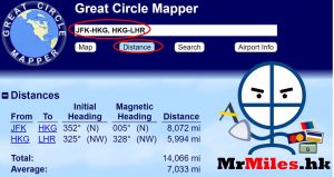 asia miles換機票 gcmap 距離計算