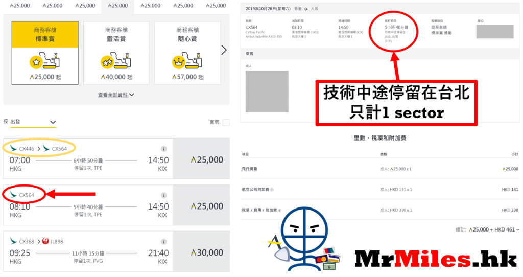 asia miles 轉機 技術停留