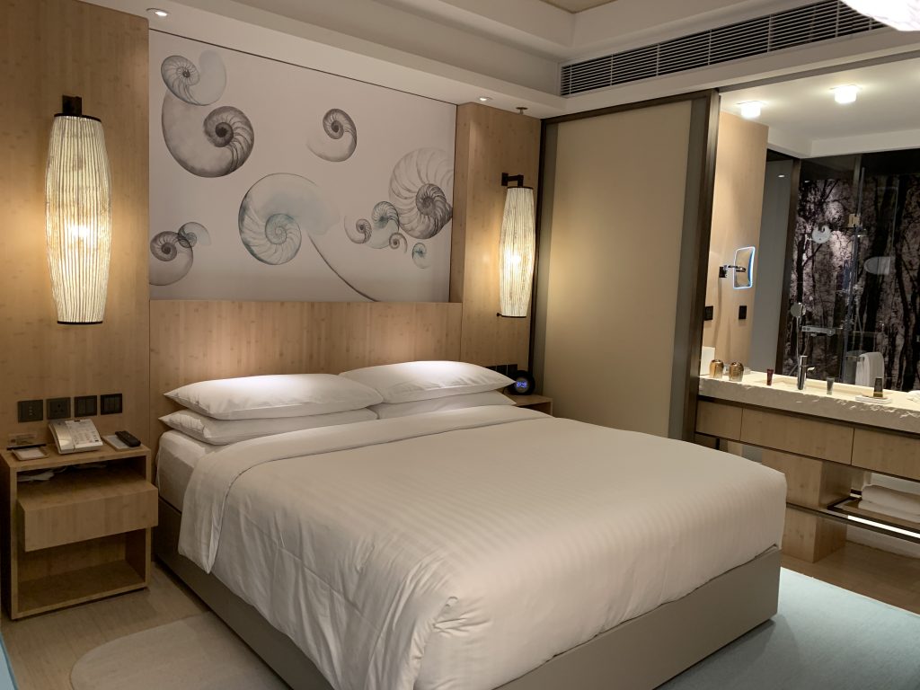 香港海洋公園萬豪酒店-張床隔籬係浴室