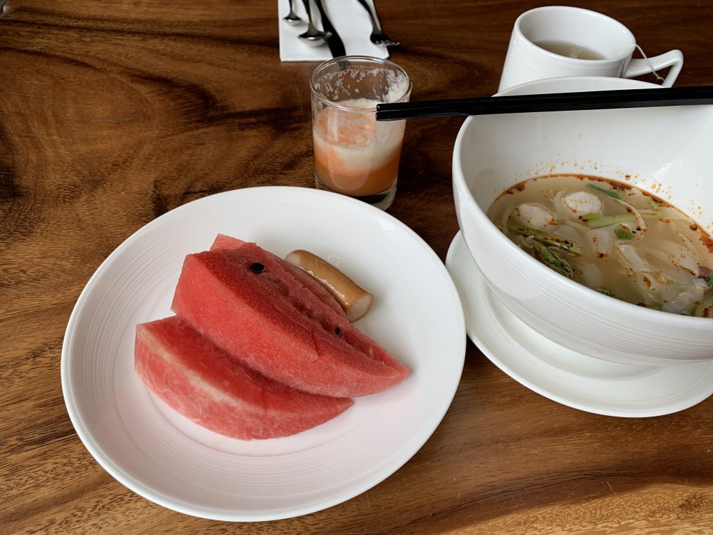 曼谷希爾頓素坤逸酒店Scalini餐廳-是日還吃了西瓜和湯河