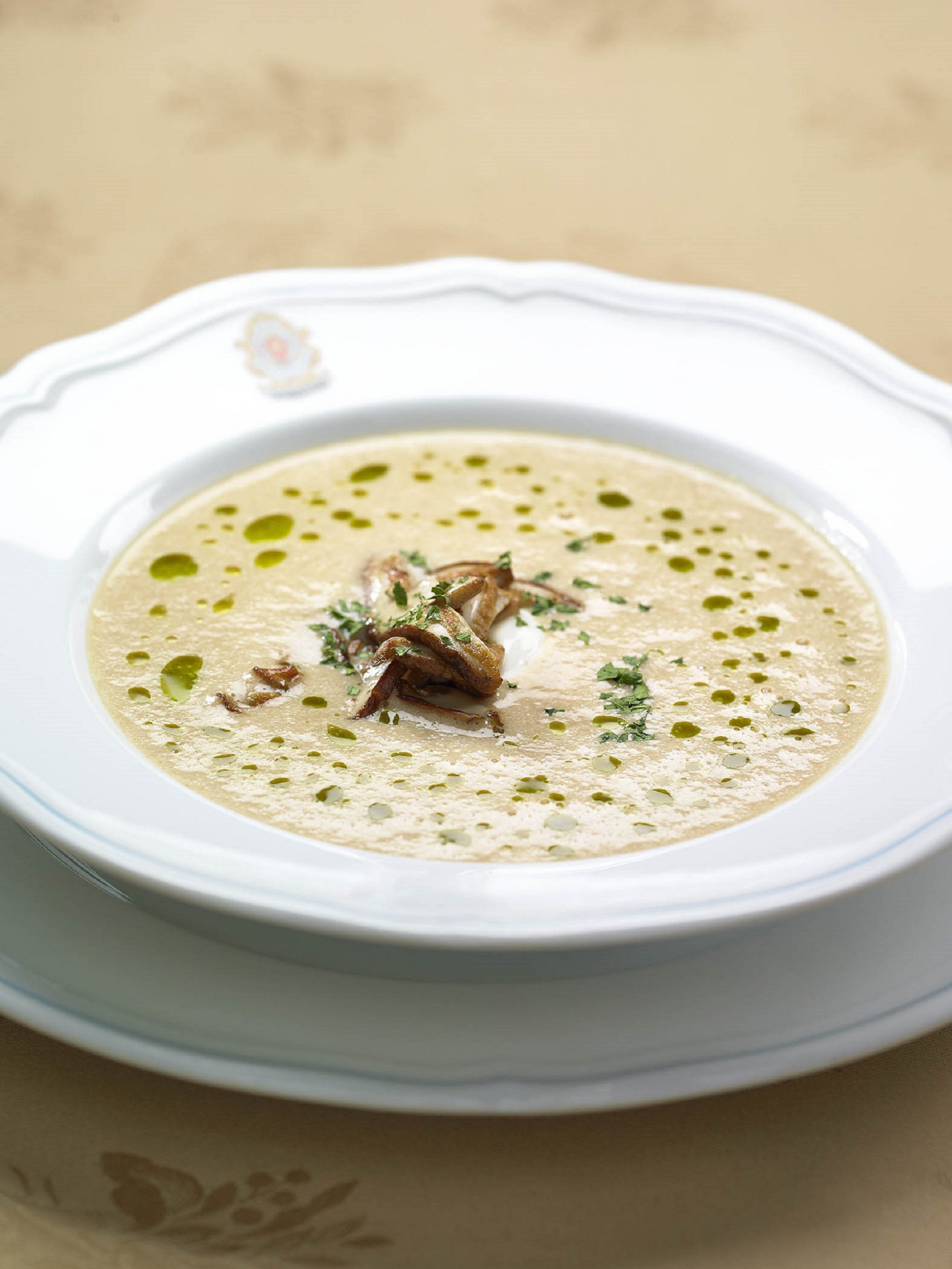 Sabatini 4 course dinner Porcini Mushroom Soup with Soft Poached Egg and Black Truffle scaled 2025