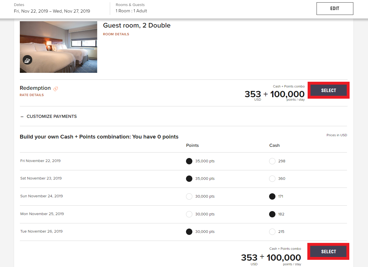 marriott cash and point 8 2025