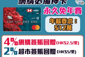 HSBC Red Card回贈/迎新/優惠2023！信用卡網上簽賬4%+永久免年費 | 里先生 Mr. Miles