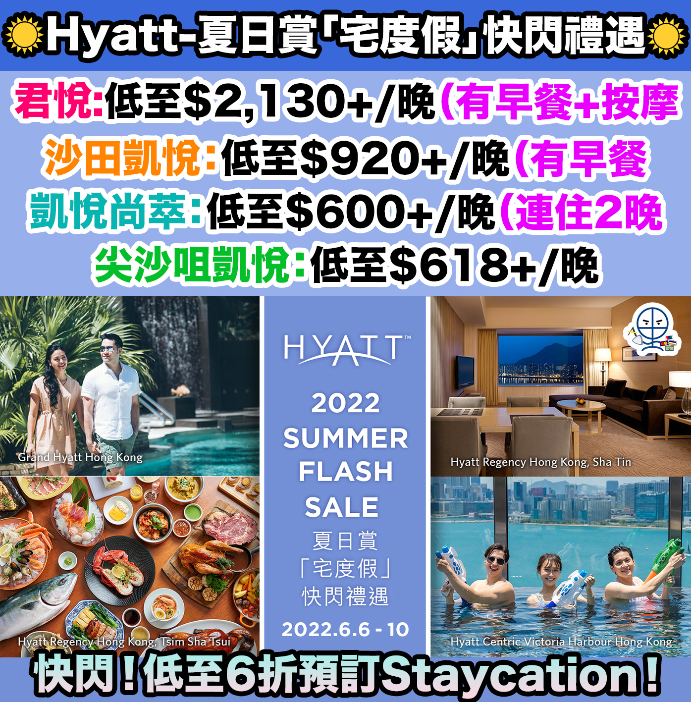 凱悅酒店優惠-電子消費券快閃禮遇-Hyatt Staycation-君悅-維港-沙田-尖沙咀凱悅