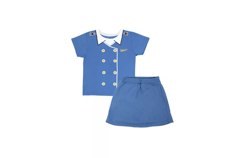 Kidscabincrewtwo pieceset AirForceblueuniform 2026 Kidscabincrewtwo pieceset AirForceblueuniform 2026