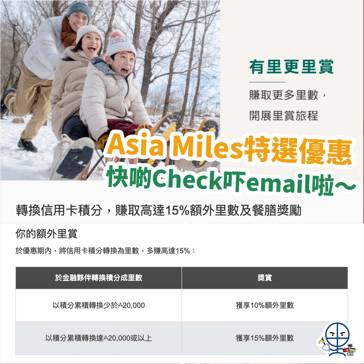 里數－asia－miles－優惠－信用卡積分