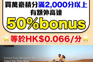 【Marriott萬豪買分Bonus優惠】購買Marriott Bonvoy萬豪酒店積分可獲額外50%獎勵