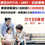 東亞 apita uny 谷辰 簽賬優惠 2025