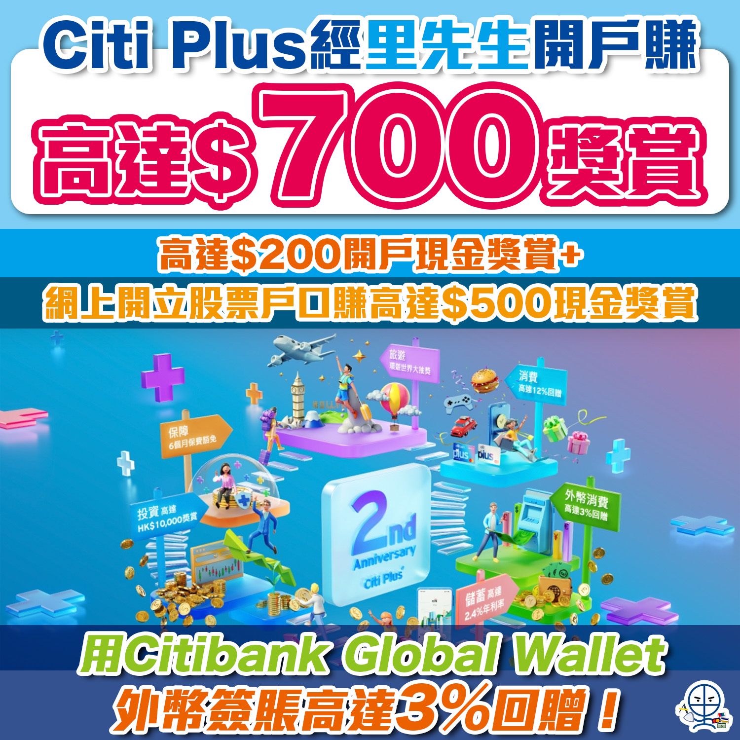 【Citi Plus開戶優惠】經里先生開戶Citi Plus賺高達$700獎賞！