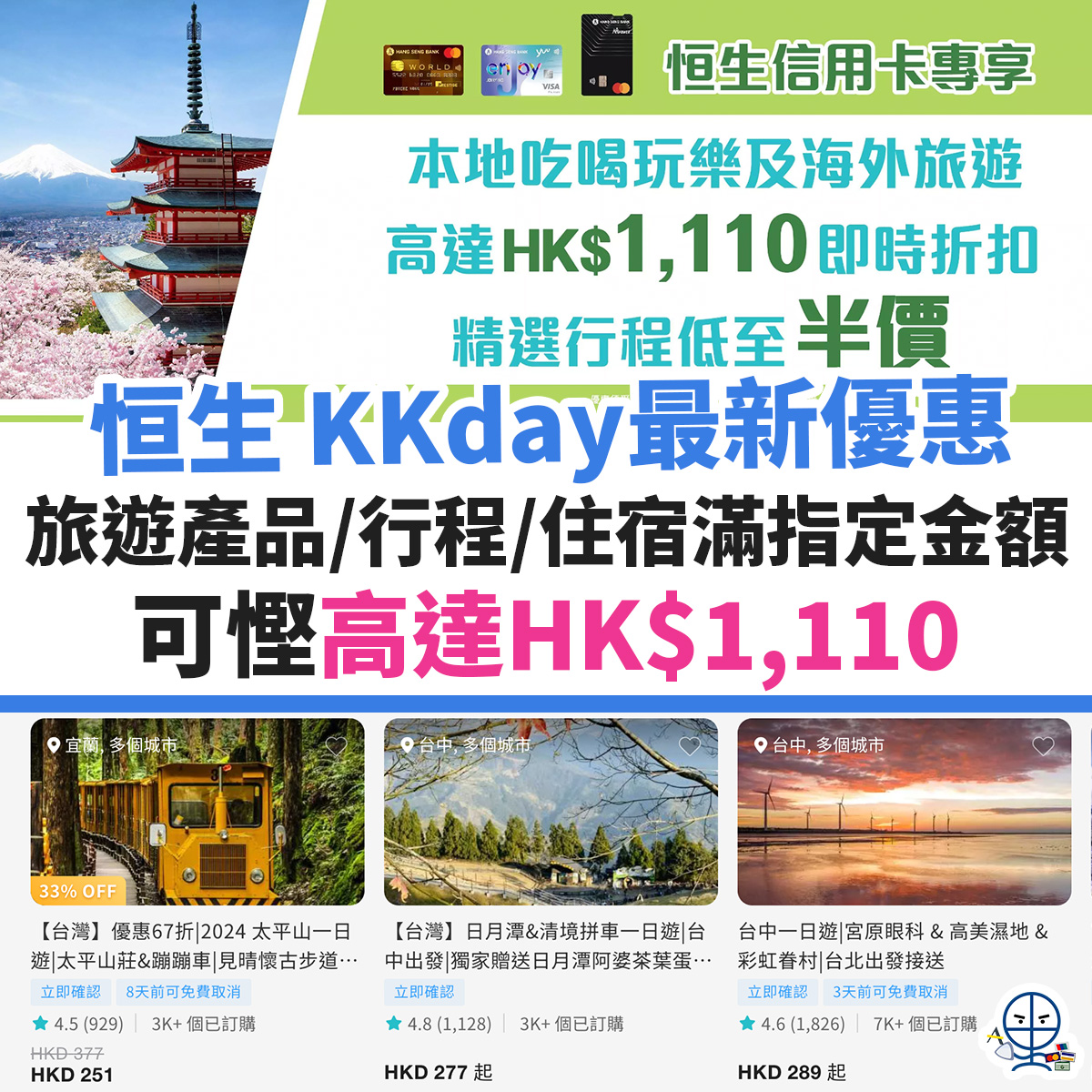 恒生-信用卡-kkdaY-旅行-住宿-大灣區-行程-優惠