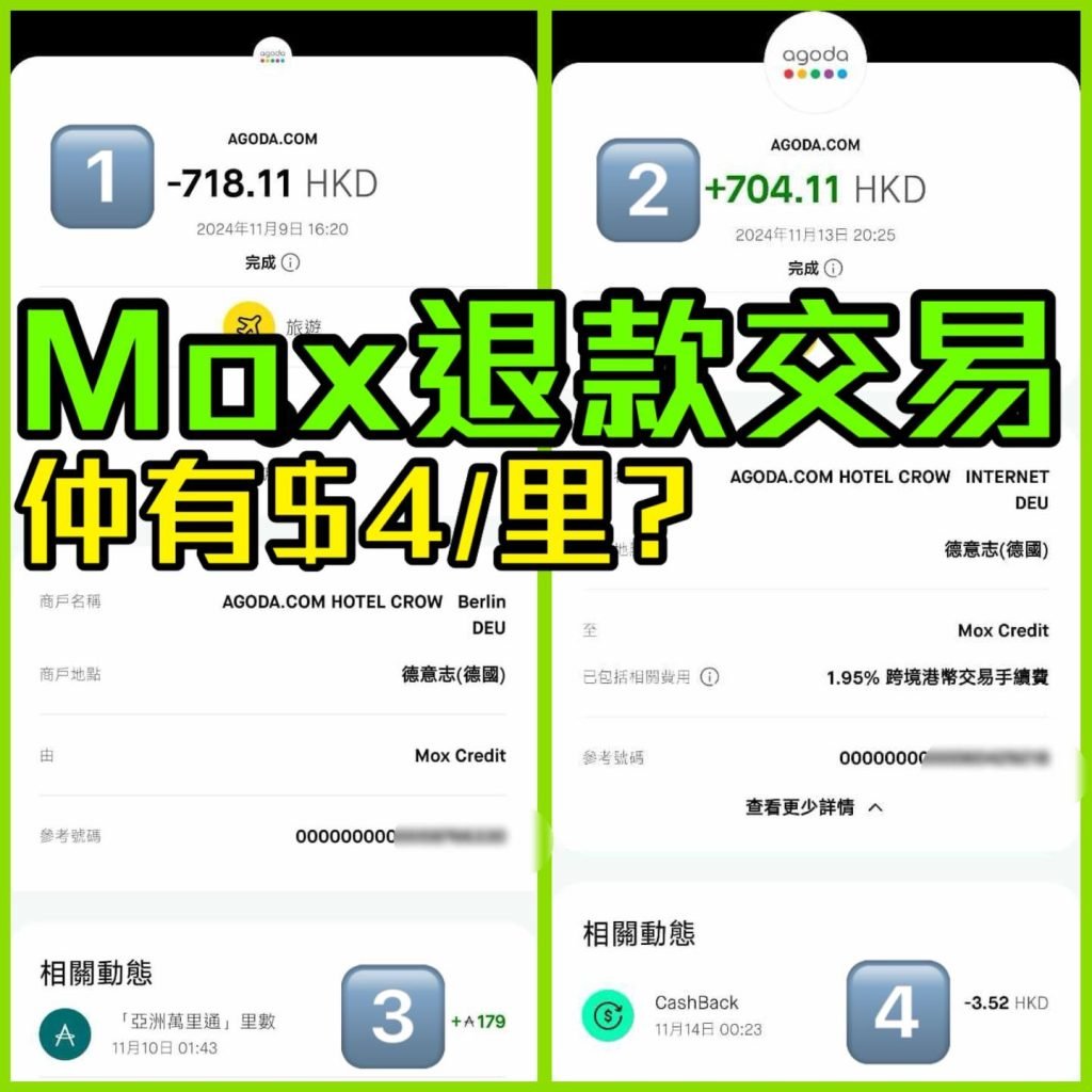 mox買里數 外幣退款交易 2025