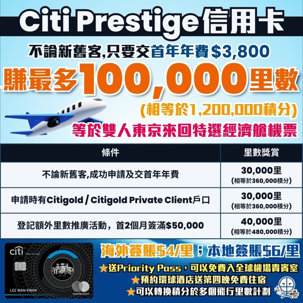 Citi Prestige 信用卡 2 2025