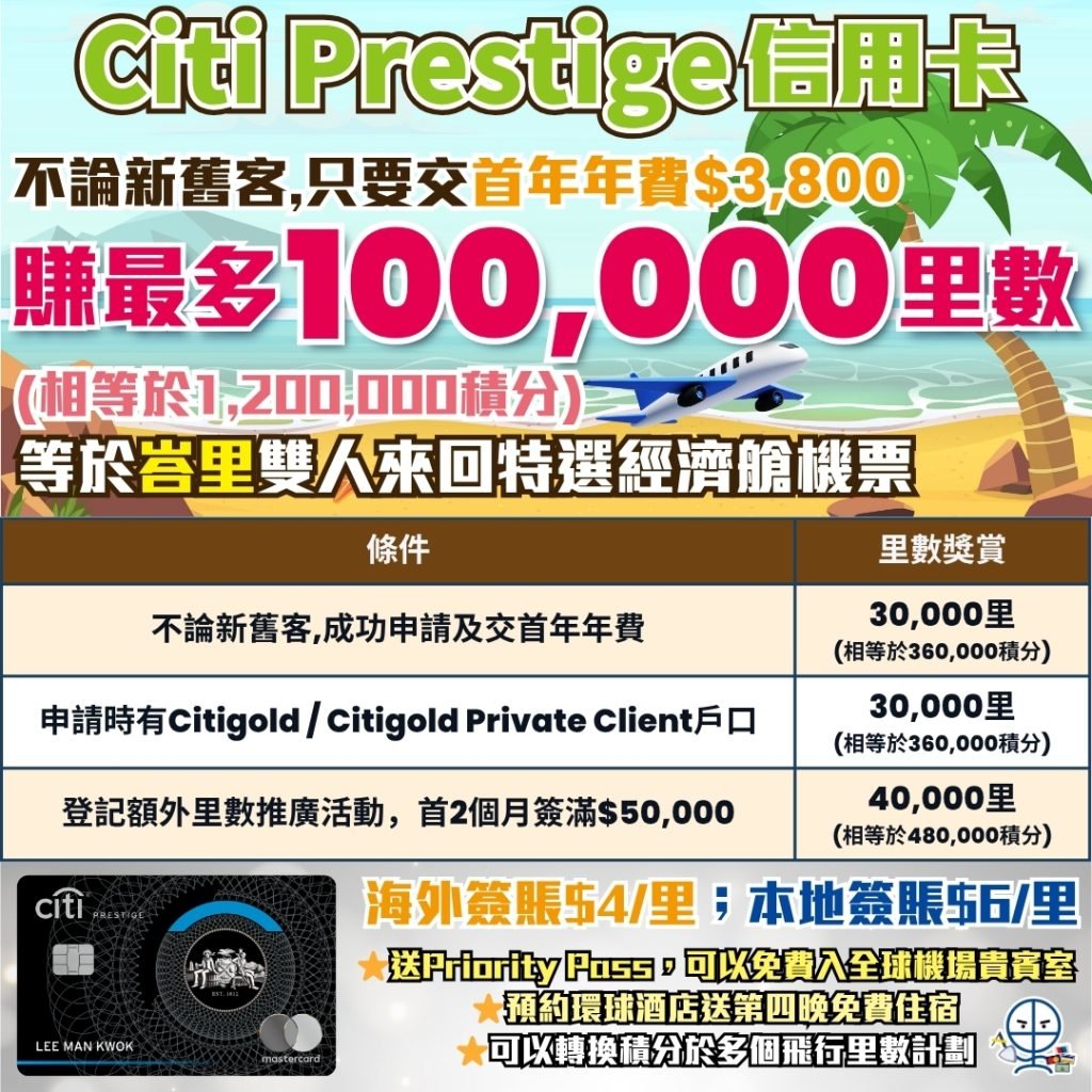 Citi Prestige 信用卡 3 2025