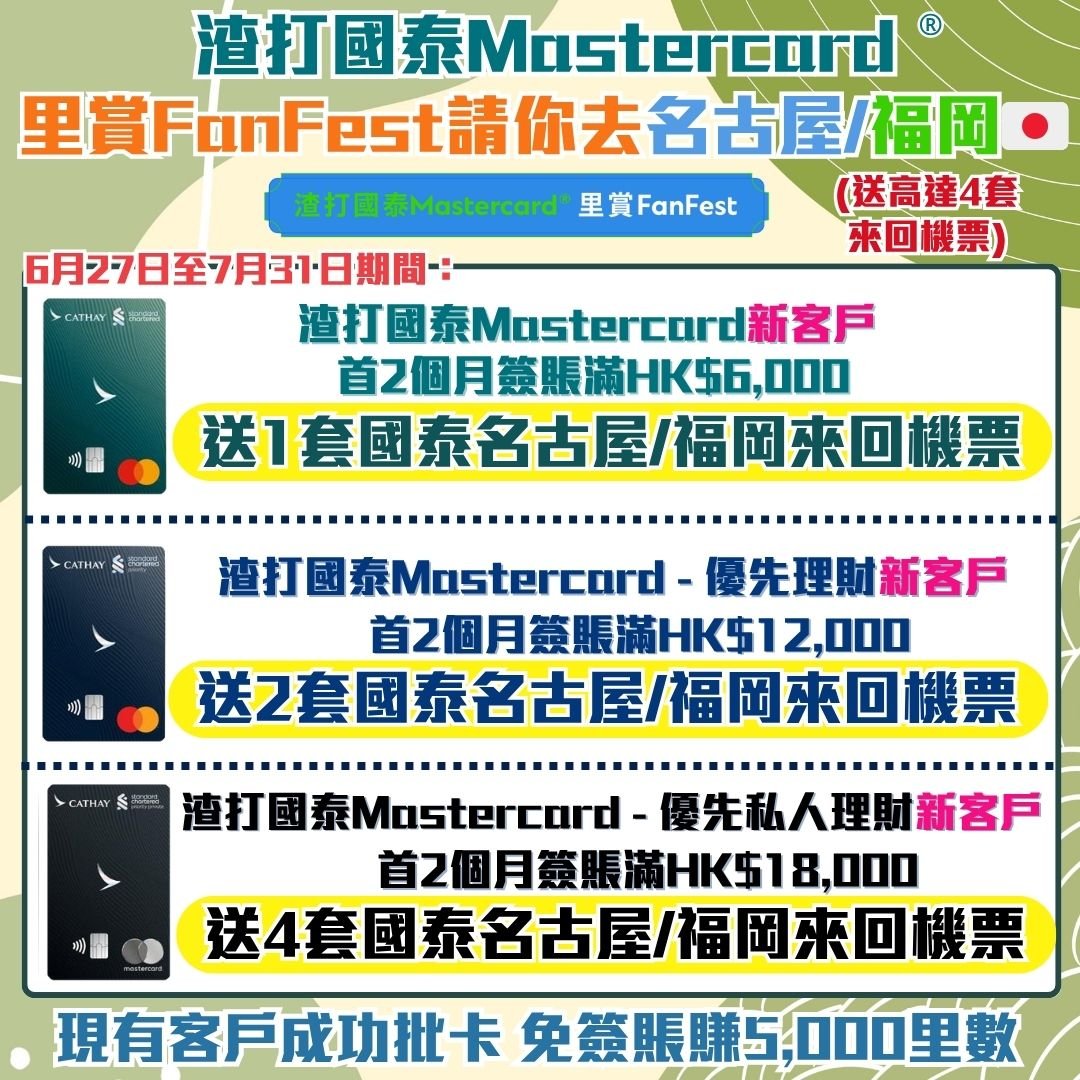 渣打國泰Mastercard-信用卡迎新-fanfest