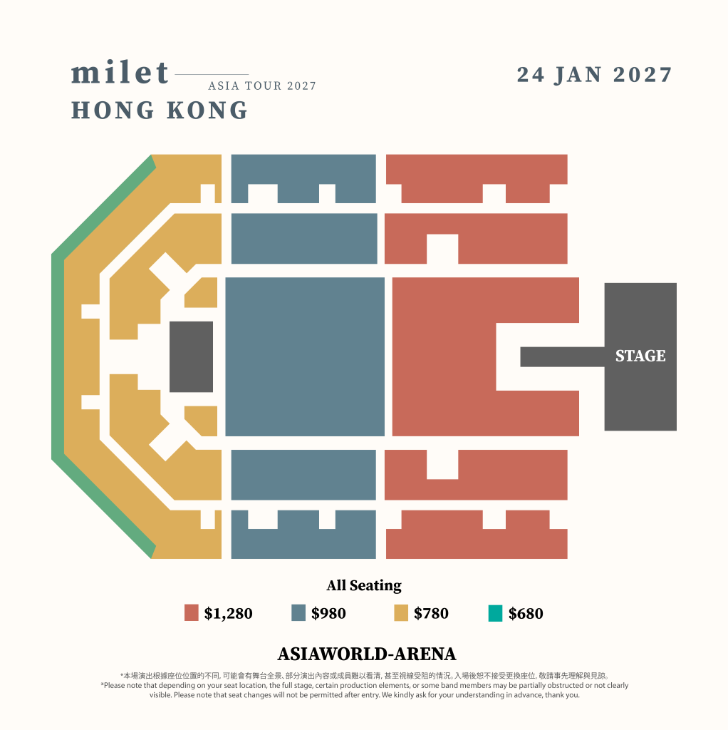 milet Asia Tour 2027 Hong Kong 香港站 座位表 2026 Showing 81 of 24688 media items
Load more
Uploading
1 / 1 – milet Asia Tour 2027 - Hong Kong 香港站-座位表.png
Attachment Details
milet Asia Tour 2027 - Hong Kong 香港站-座位表.png