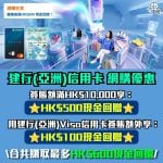 建行(亞洲)信用卡-網購優惠-現金回贈-建行(亞洲)Visa信用卡