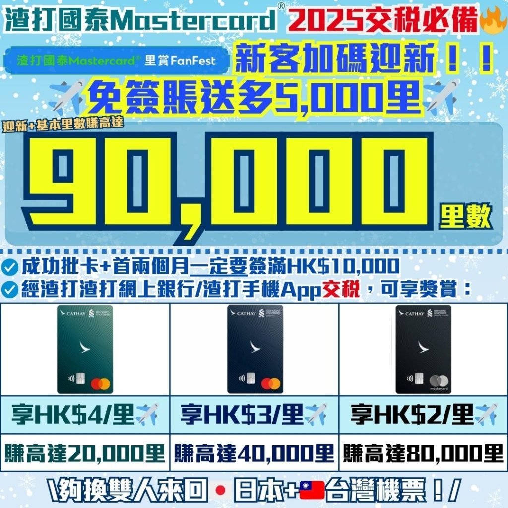渣打-國泰Mastercard-里數-迎新-獎賞-Apple-gift-card