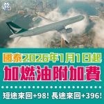 CX燃油附加費 2026