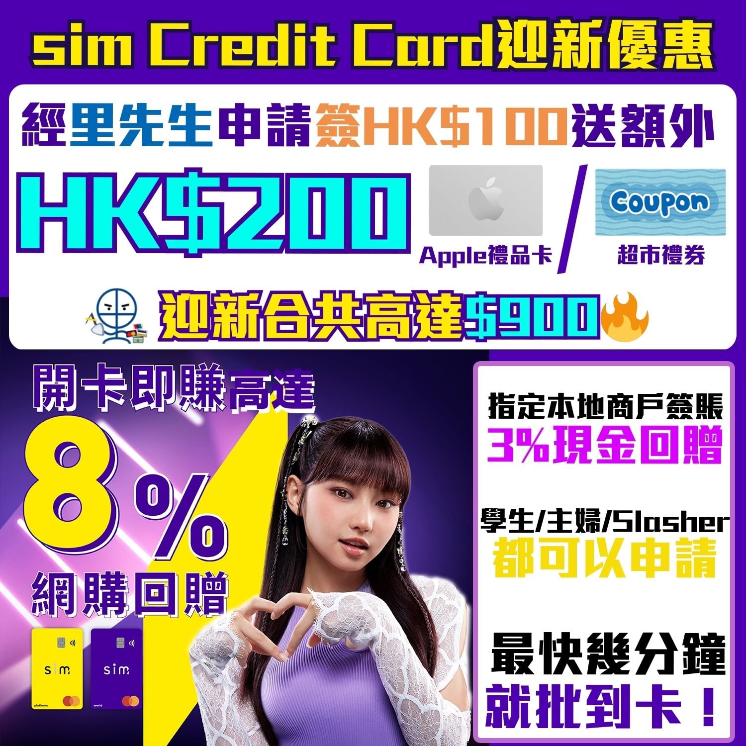 sim credit card 迎新 優惠 現金回贈 2026 sim credit card 迎新 優惠 現金回贈 2026