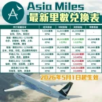 asia miles redemption chart update 2026 2026