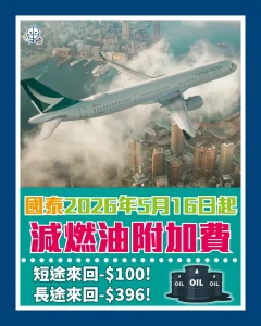 CX 燃油附加費 2026 CX 燃油附加費 2026