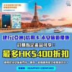 建行(亞洲)信用卡-永安旅遊優惠-現金回贈-外幣簽賬