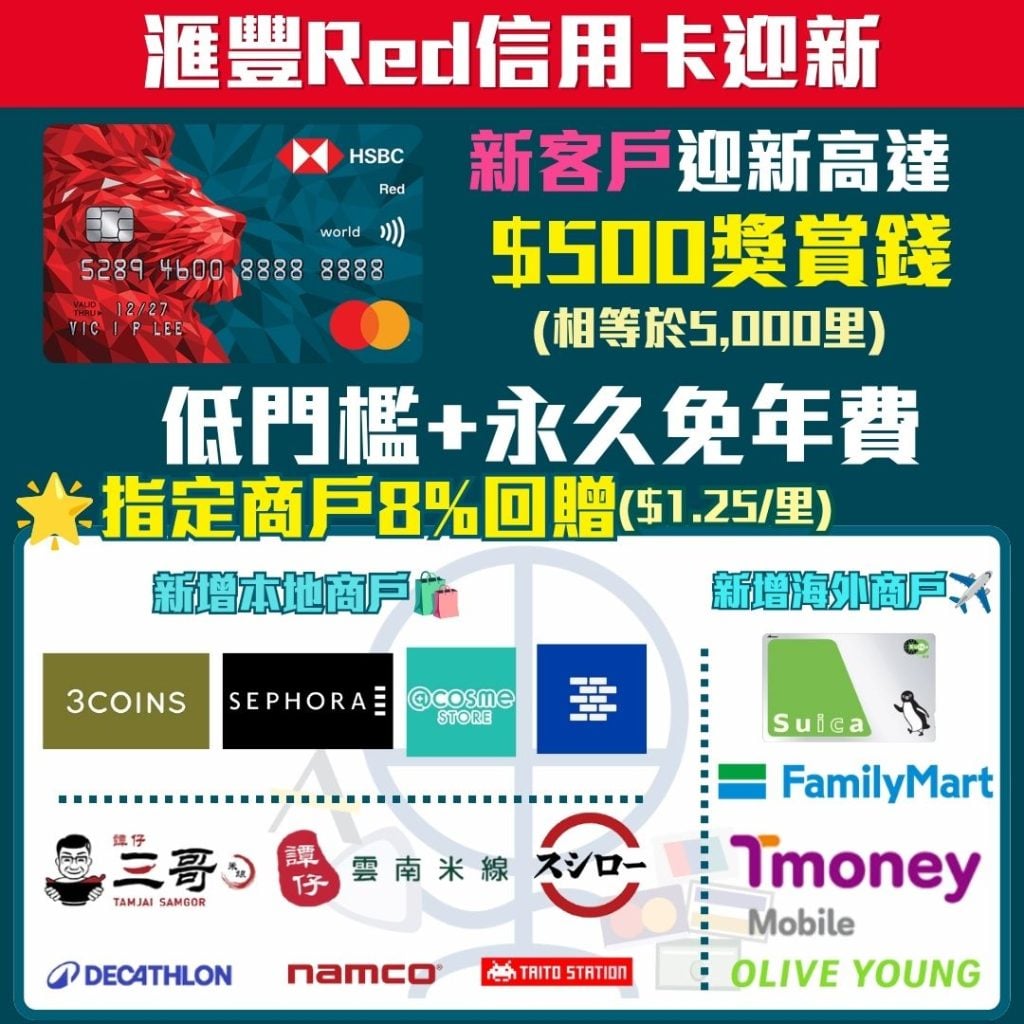HSBC Red card 迎新 獎賞錢 年費 1 2026 HSBC Red card 迎新 獎賞錢 年費 1 2026